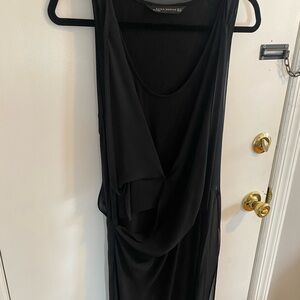 Black Sleeveless Sheath Dress with Cowl Neck ZARA xs